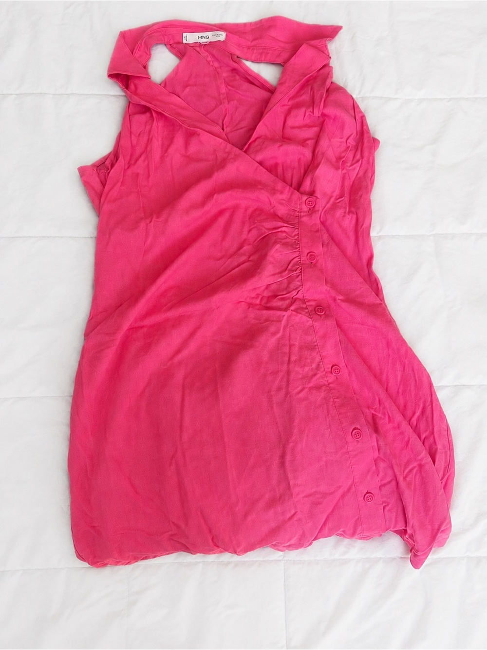 Mango Bright Pink Wrap-Front Sleeveless Camisole